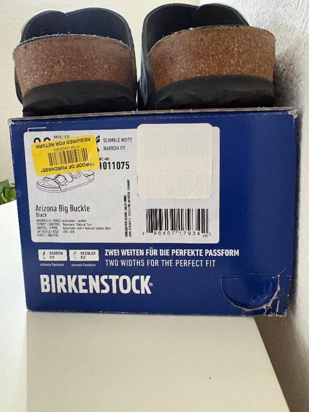 Birkenstock Arizona Big Buckle Black Oiled Leather Size 8-8.5 EU 39 Narrow EUC
